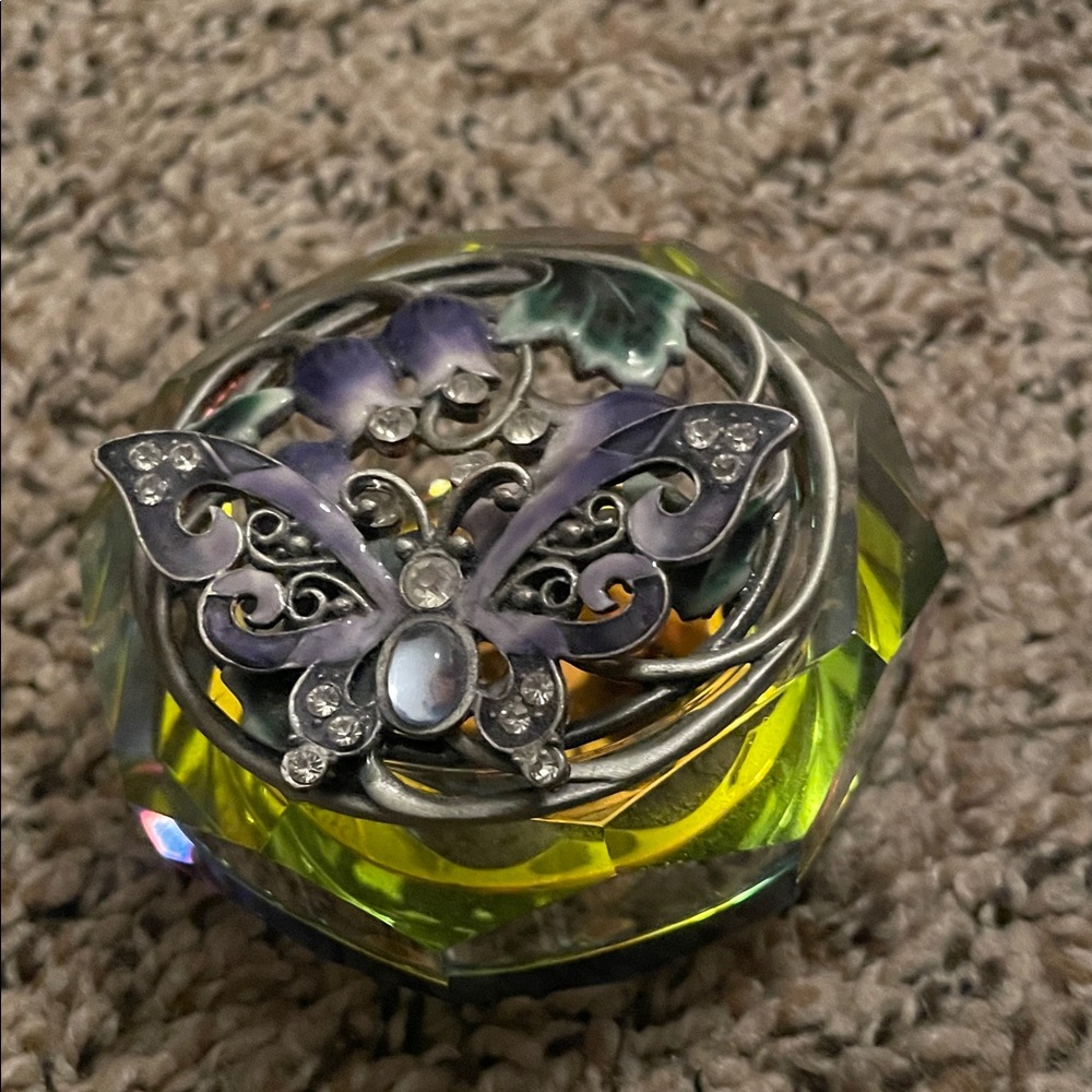 Iridescent Butterfly trinket box